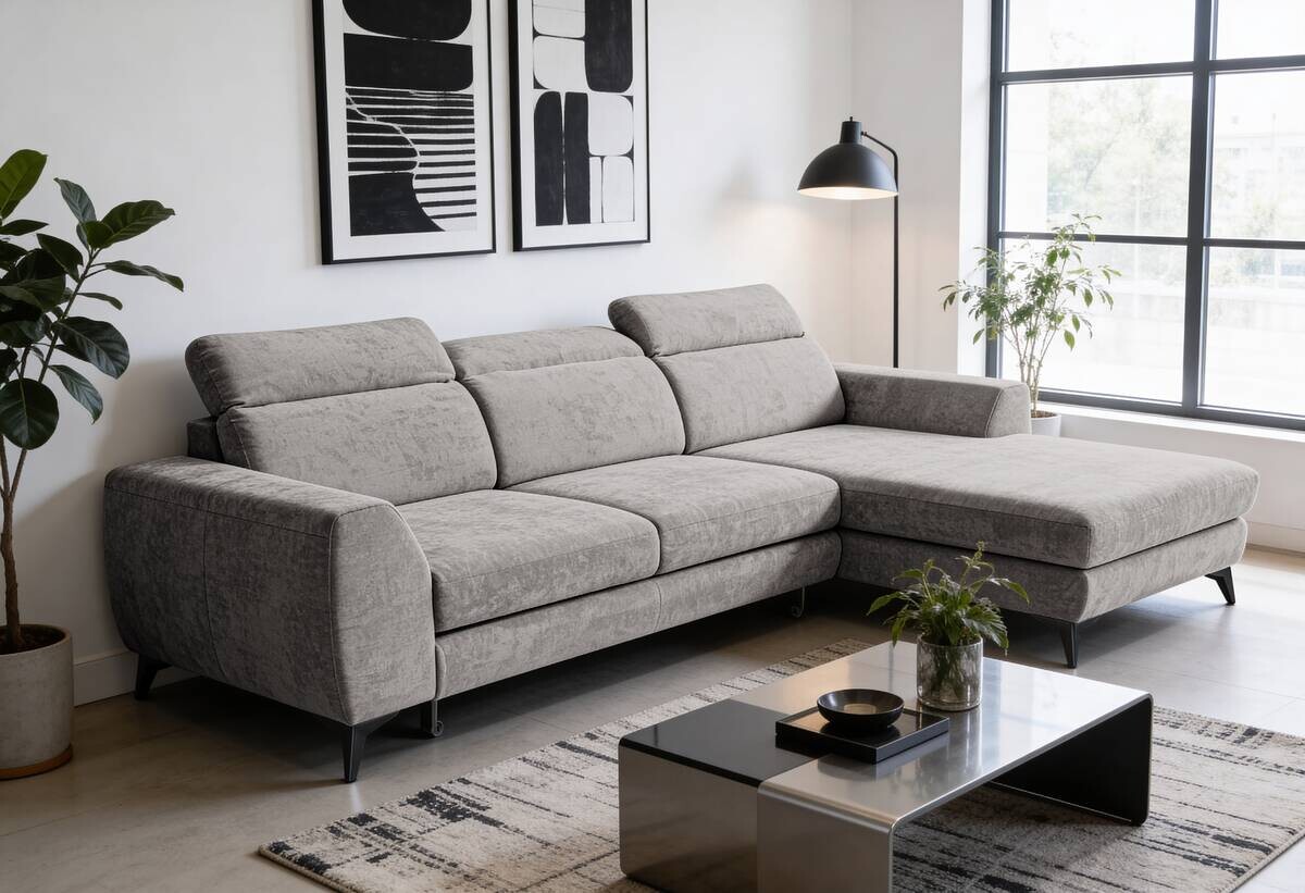 Ecksofa mit Bettfunktion und Bettkasten Cappuccino Microfaser B/T: ca. 264x191 cm