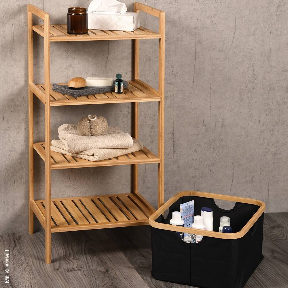 Regal schwarz Polyester B/H/L: ca. 33x93,5x44 cm