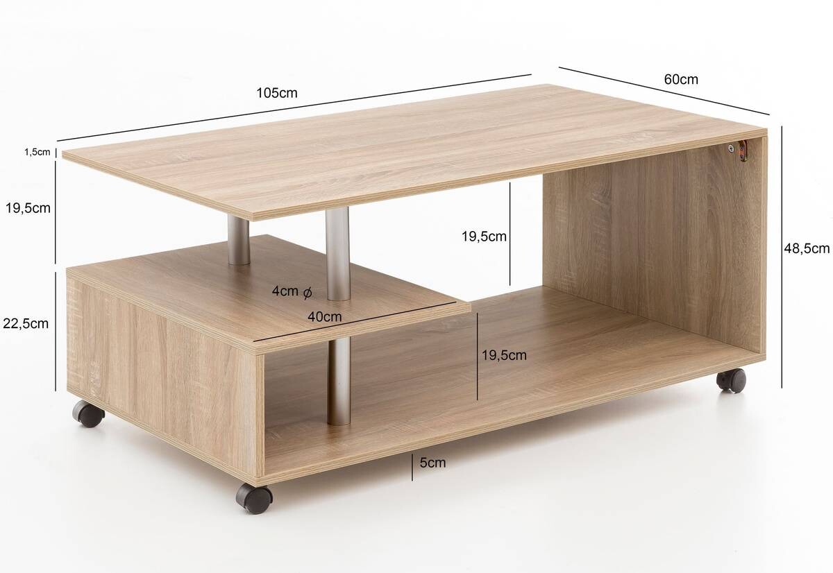 Couchtisch braun B/H/T: ca. 105x48x60 cm