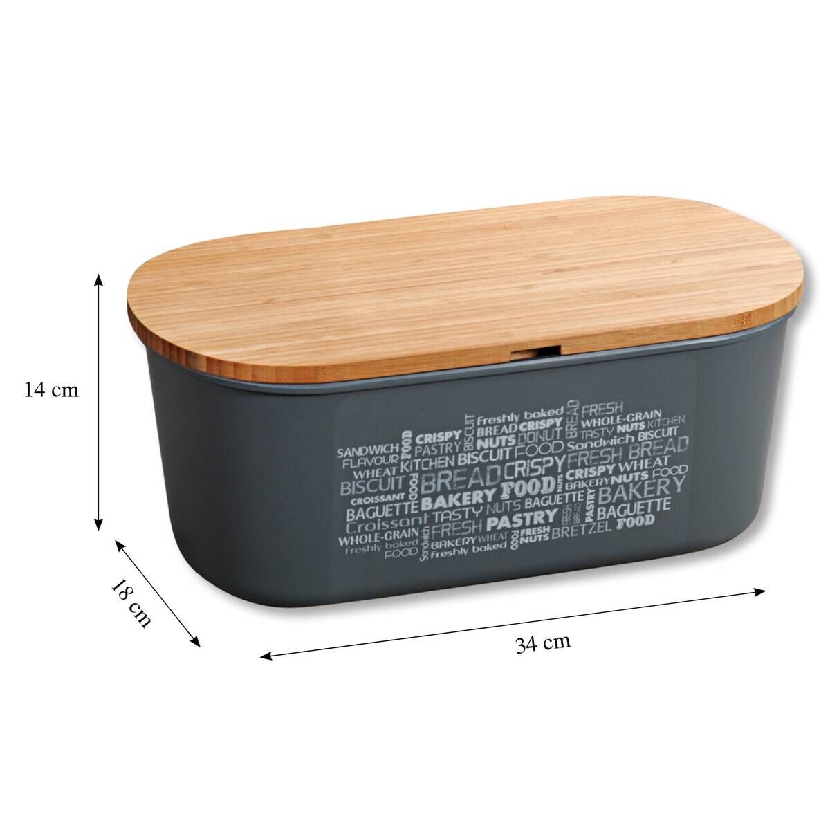 Kesper Brotbox grau Kunststoff B/H/L: ca. 20x14,5x34 cm