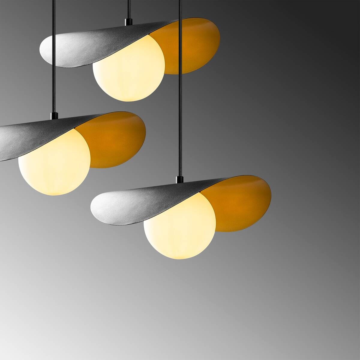 Opviq Pendelleuchte Vatoz-6141 schwarz B/H/T/L/D: ca. 60x105x60x60x60 cm E27 3 Brennstellen