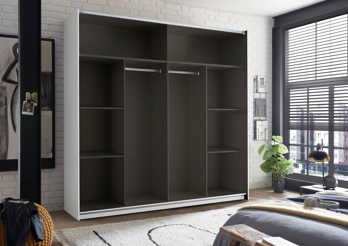 Schwebetürenschrank Noemi weiß B/H/T: ca. 215x210x60 cm