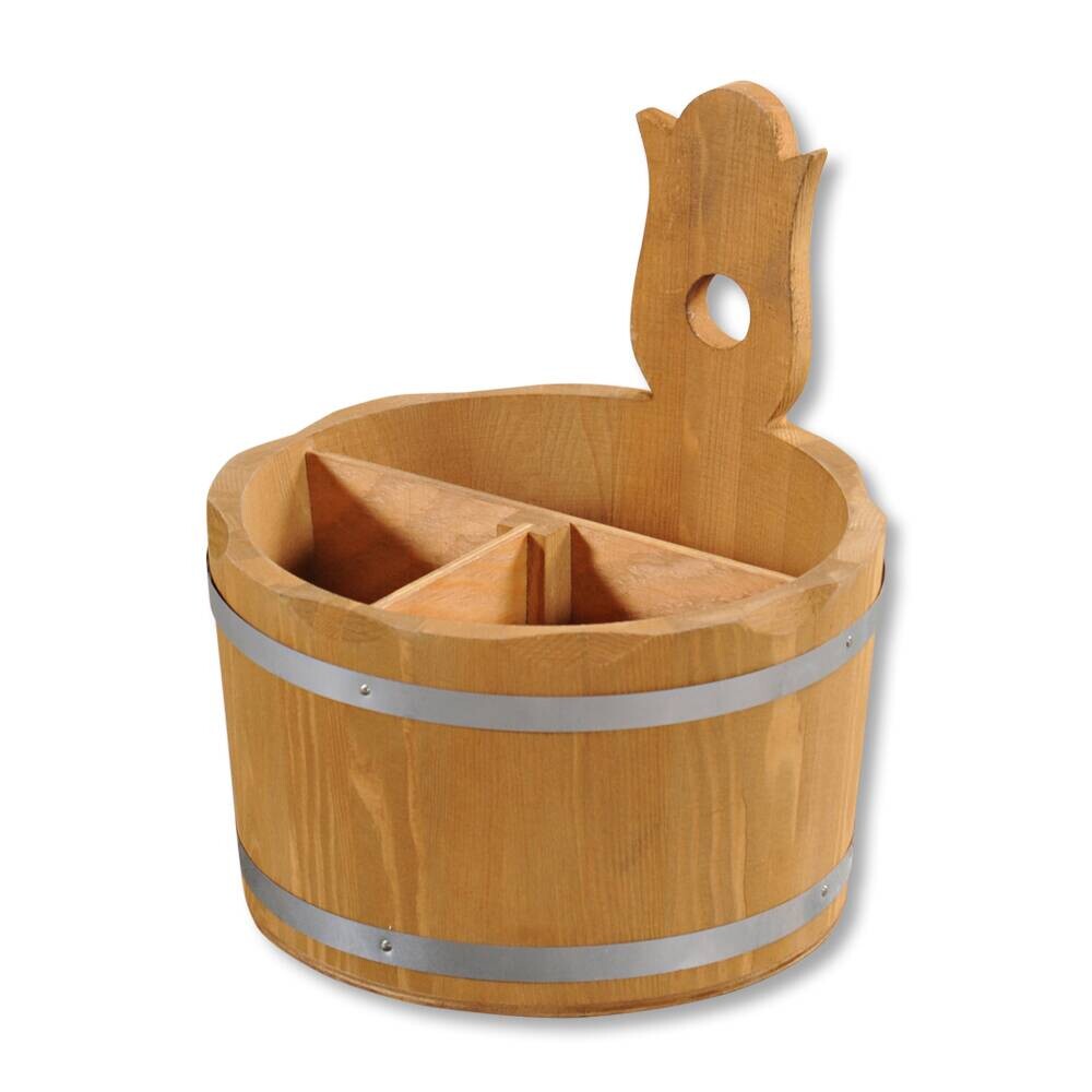 Kesper Besteckbehälter braun Kiefer B/H/L: ca. 17x17x20 cm