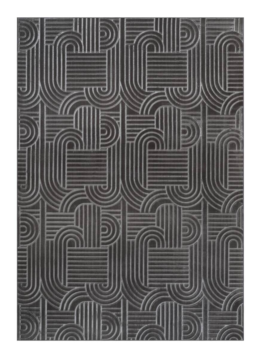Kayoom Teppich Calma 125 anthrazit B/L: ca. 120x160 cm