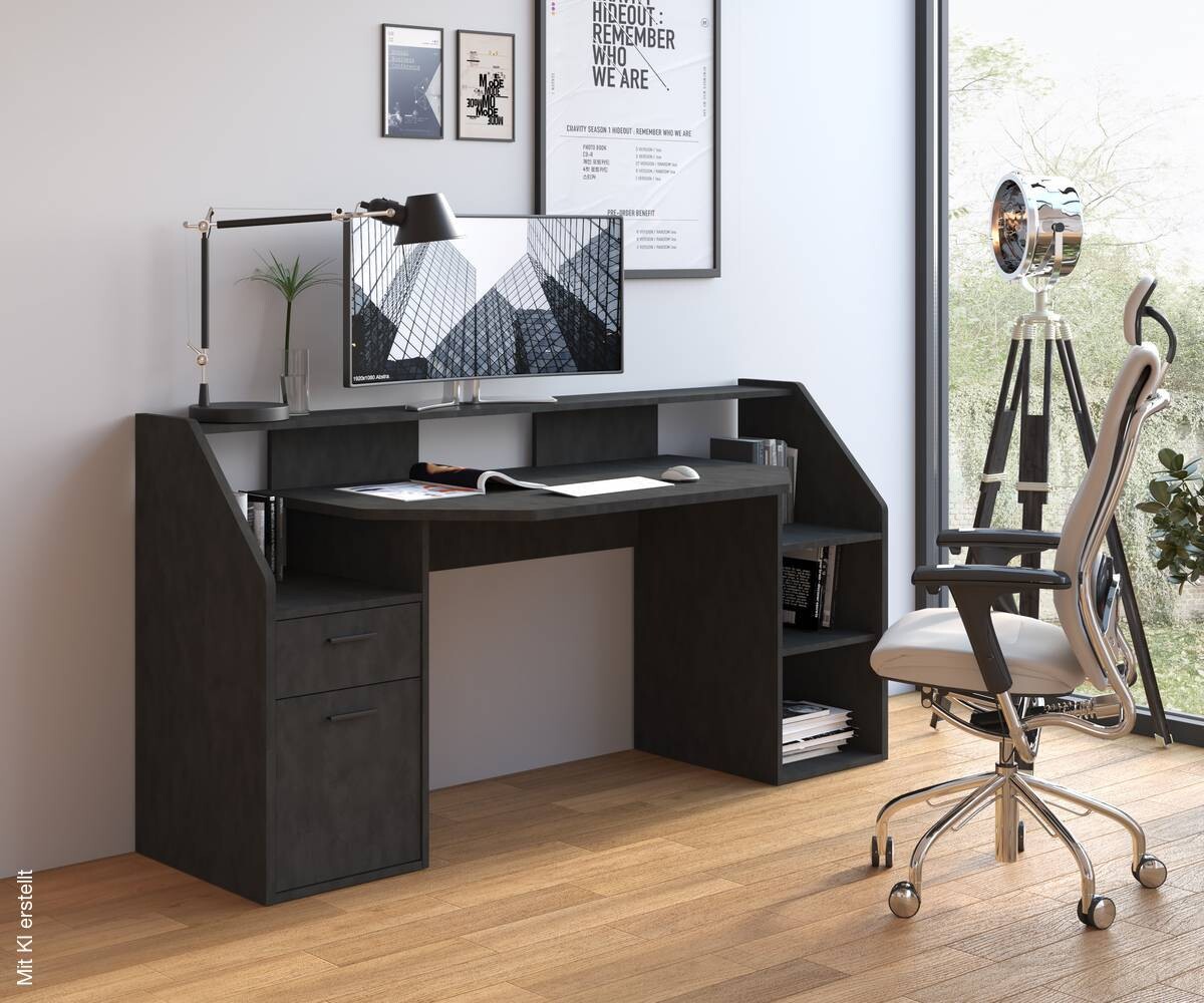Gaming-Schreibtisch Zocker B/H/T: ca. 180x92x50 cm