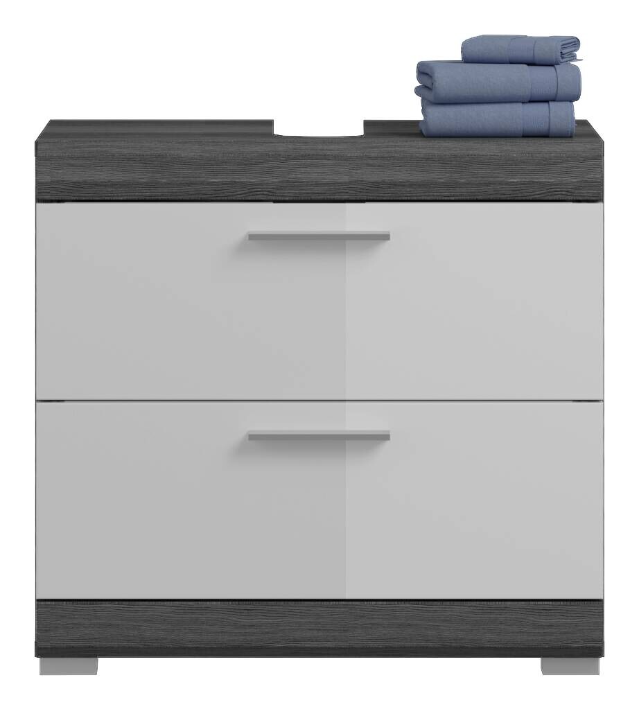 Badezimmer-Set Scout Rauchsilber Nachbildung weiß Hochglanz B/H/T: ca. 164x191x34 cm