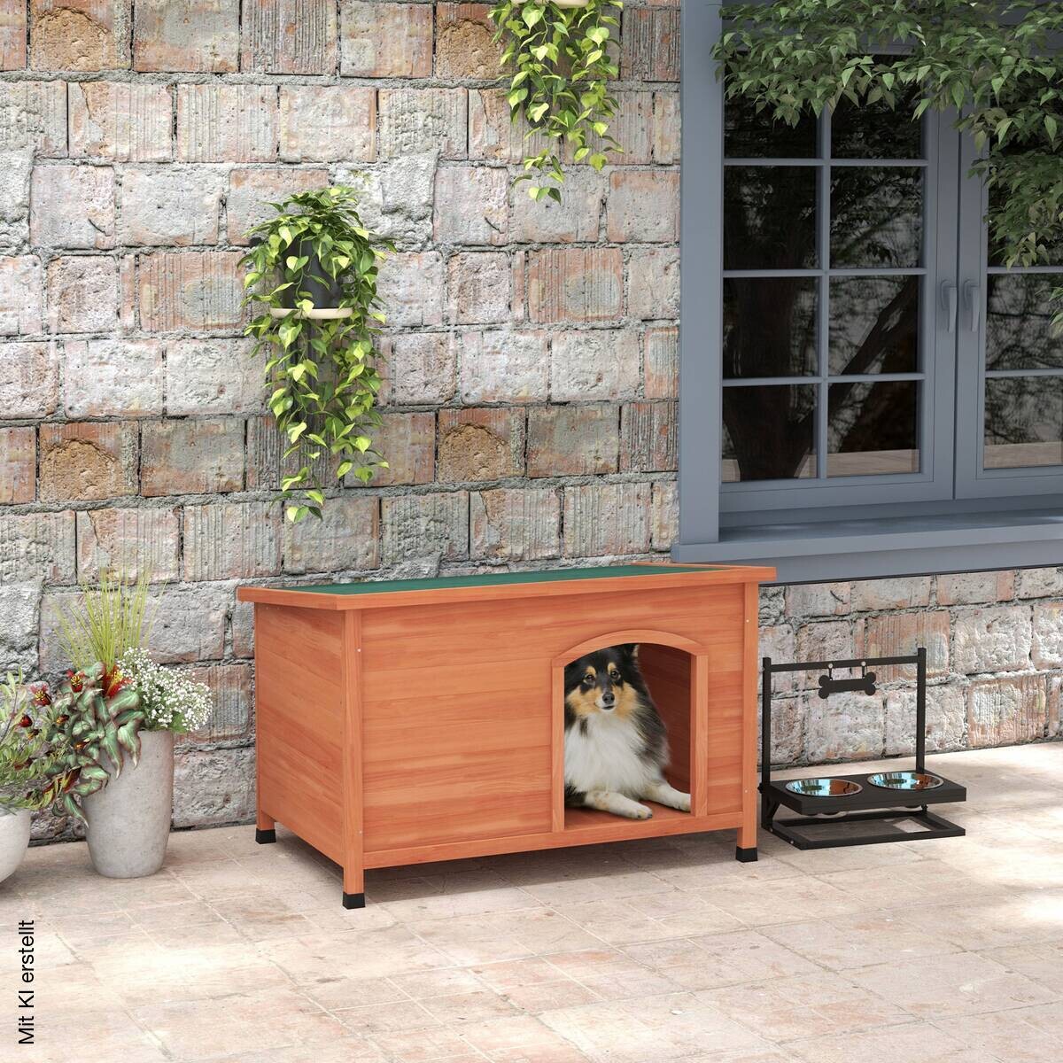PawHut Hundehütte orange Holz B/H/L: ca. 65,5x68x100 cm