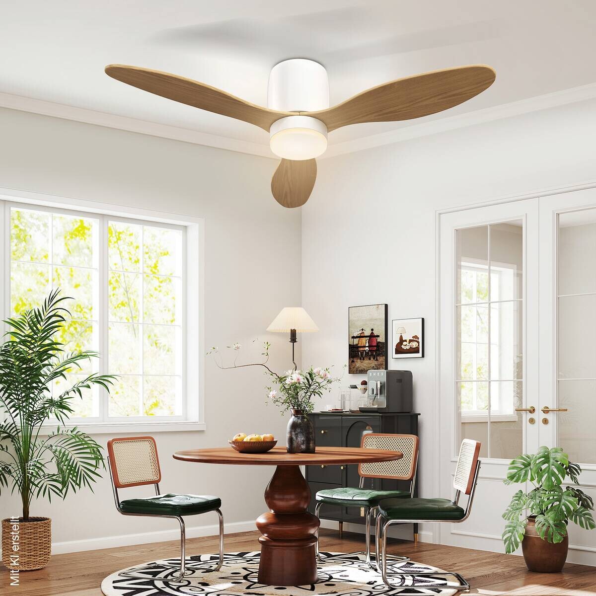 HOMCOM Deckenventilator natur B/H/L: ca. 115x20x115 cm max. 50 W
