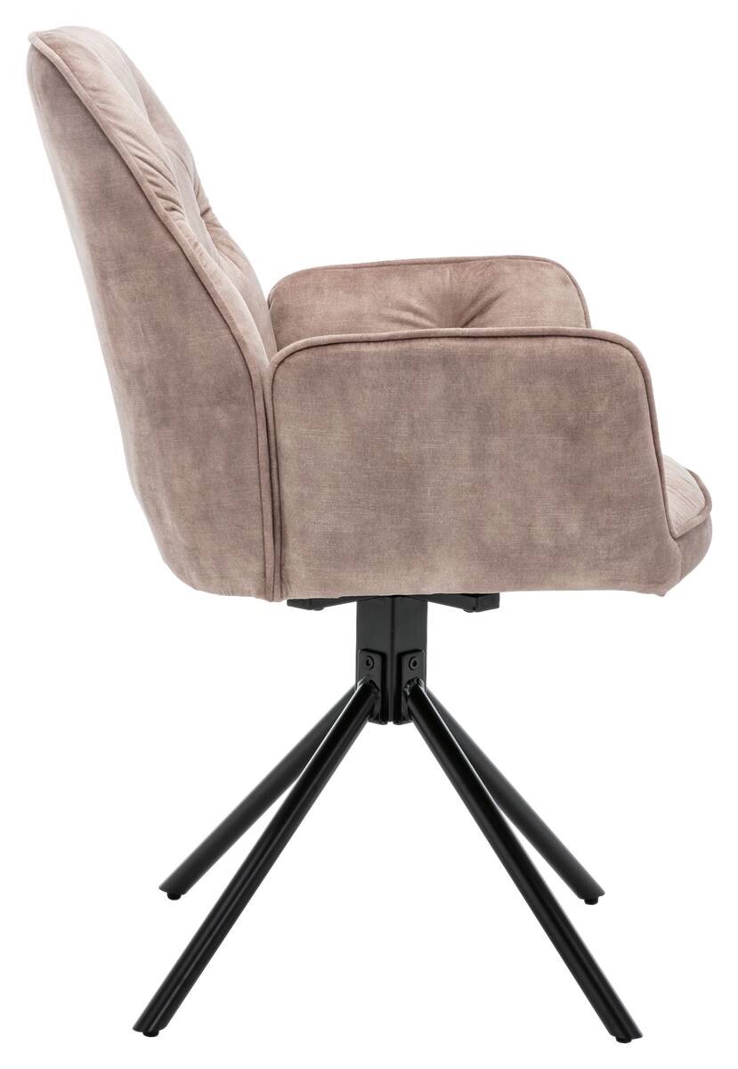 byLIVING Sessel SARINA 2er-Set beige Vintage Samt Metall B/H/T: ca. 59,5x89x62 cm