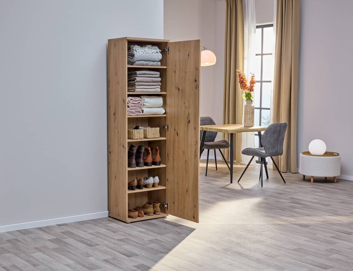 Mehrzweckschrank Eiche Artisan Nachbildung B/H/T: ca. 50x179x35 cm