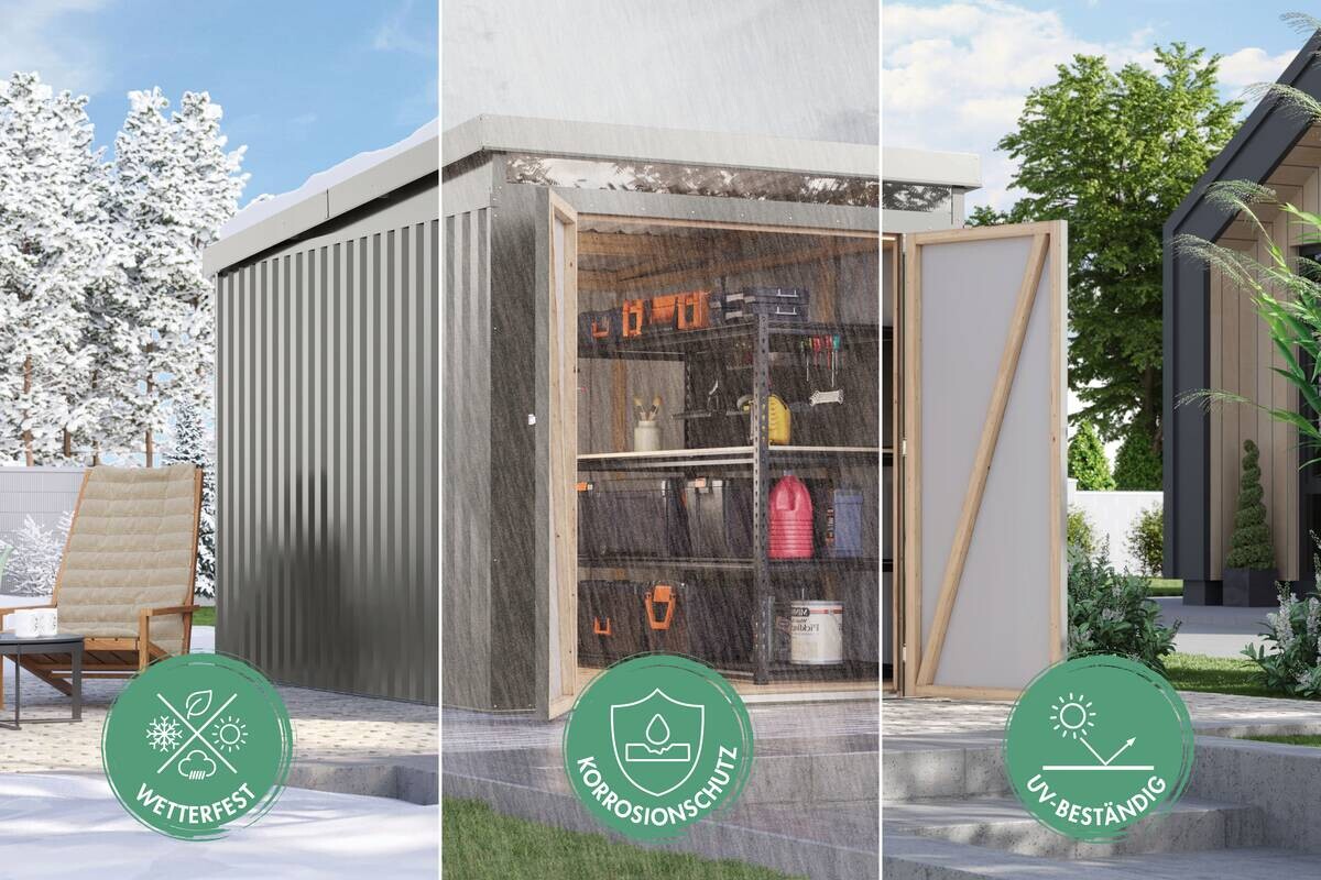 Karibu Gartenhaus Indra3 anthrazit B/H/T: ca. 289x213x206 cm