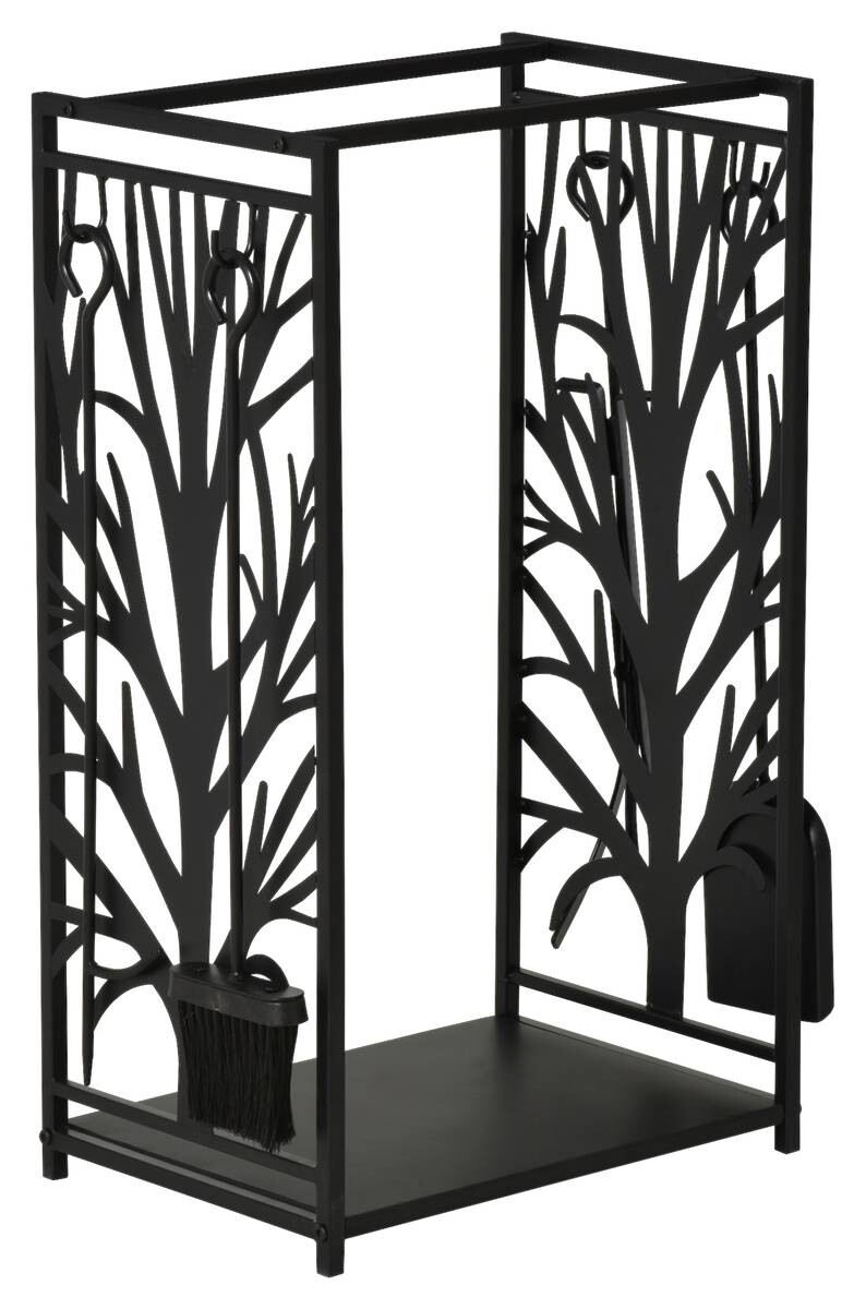 HOMCOM Kaminholzständer schwarz B/H/T: ca. 46x70x29 cm ca. 100000 g