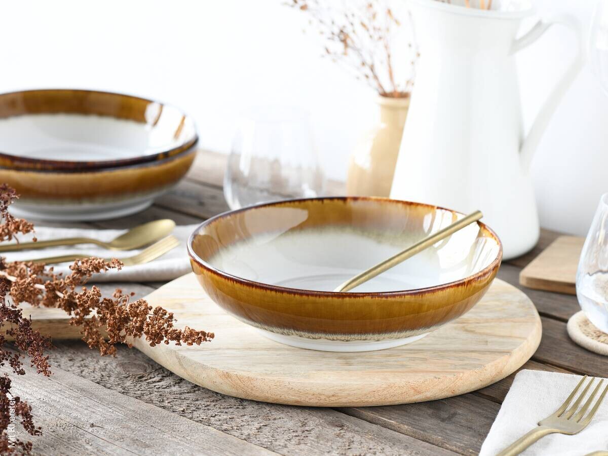 CreaTable Schüssel-Set Cascade braun Steinzeug