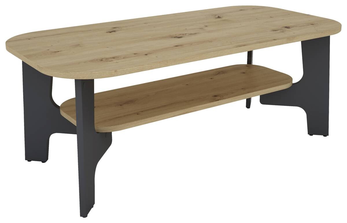 Couchtisch JONNY Eiche Nachbildung anthrazit B/H/T: ca. 110x42,5x55 cm