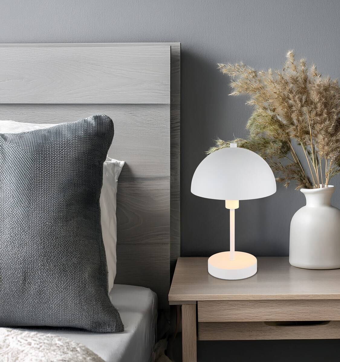 GLOBO Tischleuchte Atoma weiß Metall H/D: ca. 31x20 cm E14 1 Brennstellen