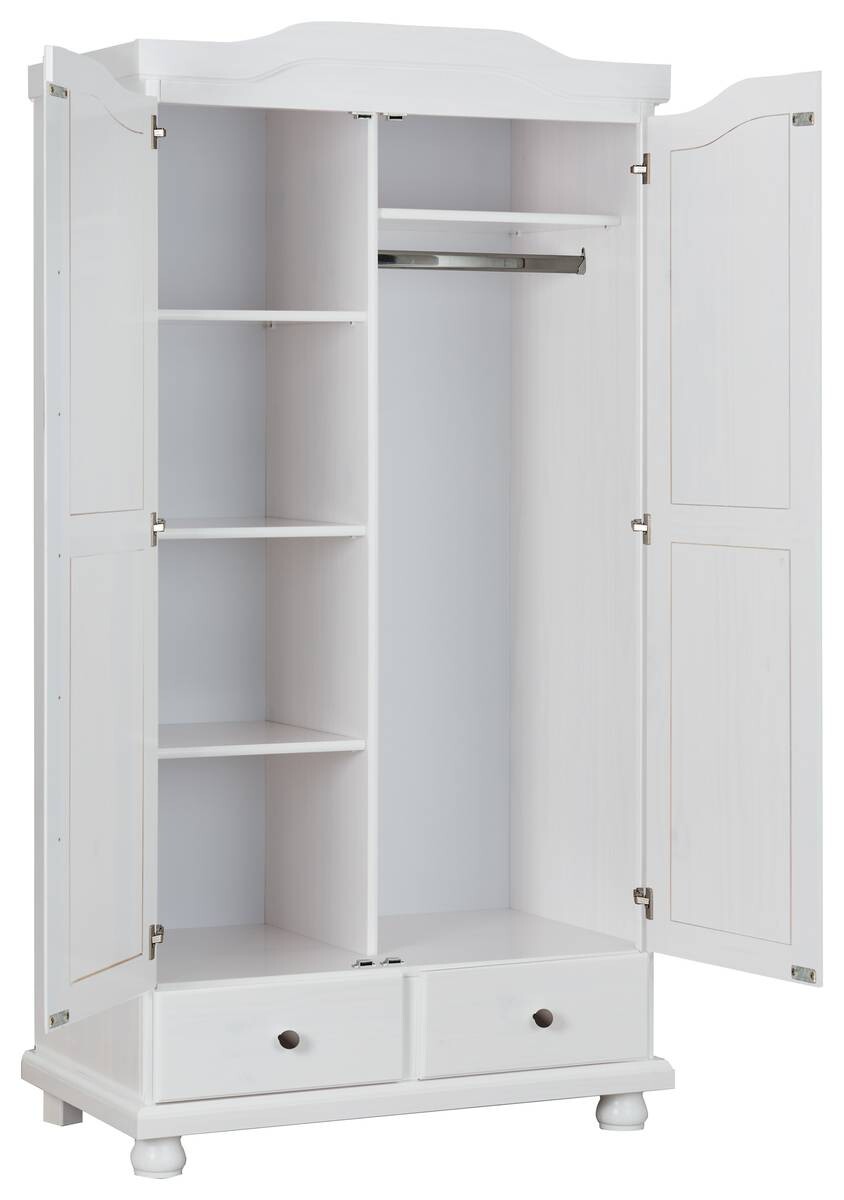 Kleiderschrank Reutte weiß B/H/T: ca. 104x198x56 cm