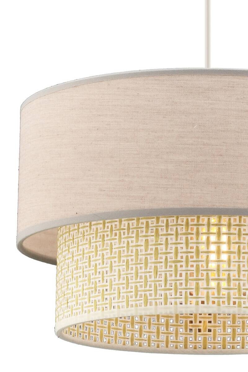 Opviq Pendelleuchte Echo beige creme Baumwolle B/H/T/L/D: ca. 30x65x30x30x30 cm E27 1 Brennstellen