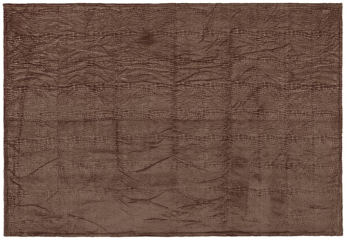 Flanelldecke Croco braun Polyester B/L: ca. 140x200 cm