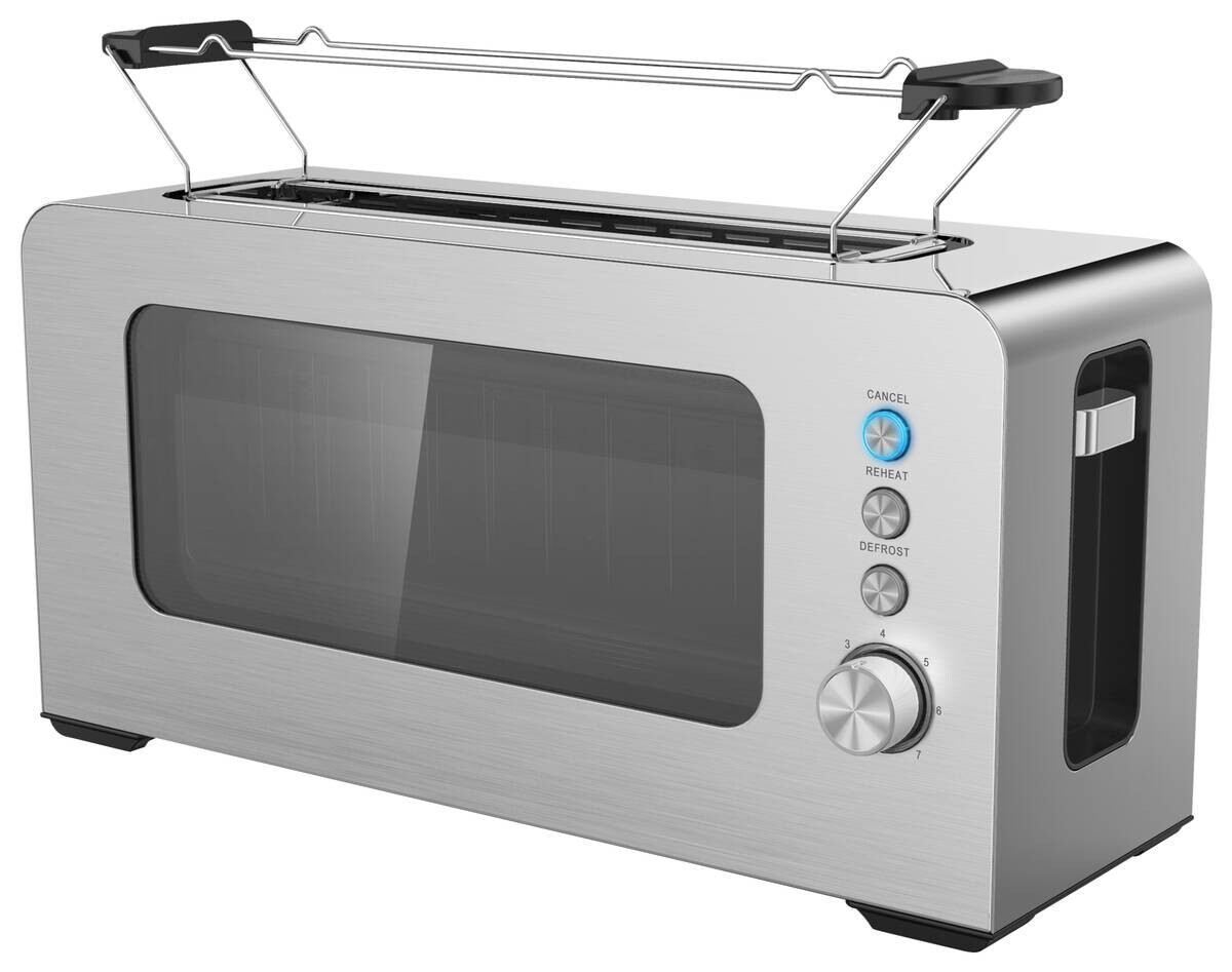POCOline Toaster silber Edelstahl Kunststoff B/H/L: ca. 14,5x19,2x38,5 cm