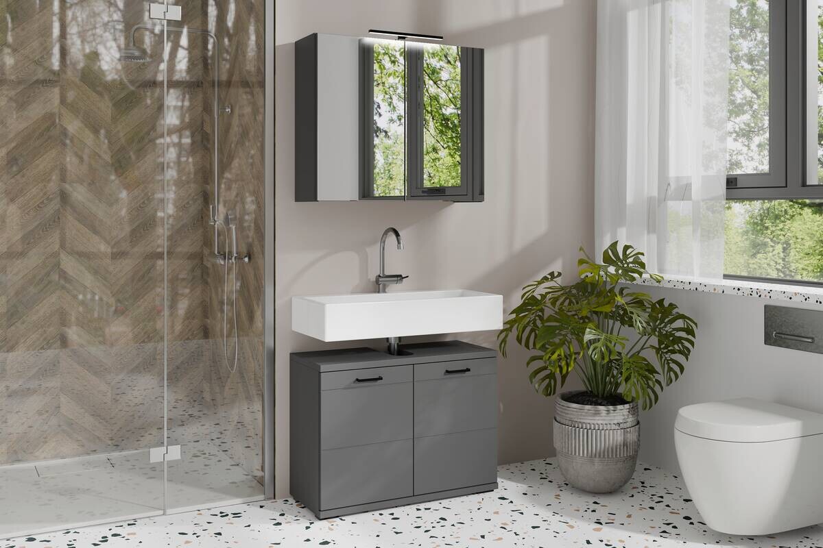 Spiegelschrank SPREE anthrazit B/H/T: ca. 70x60x15 cm