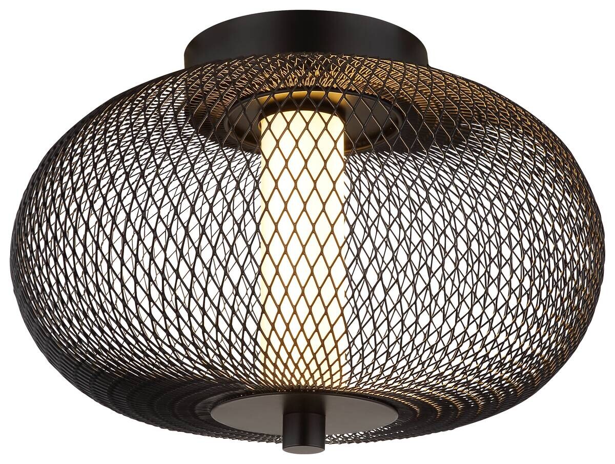 GLOBO LED-Deckenleuchte ASTARI 61270108 Opal schwarz Kunststoff Metall H/D: ca. 24x35 cm 1 Brennstellen