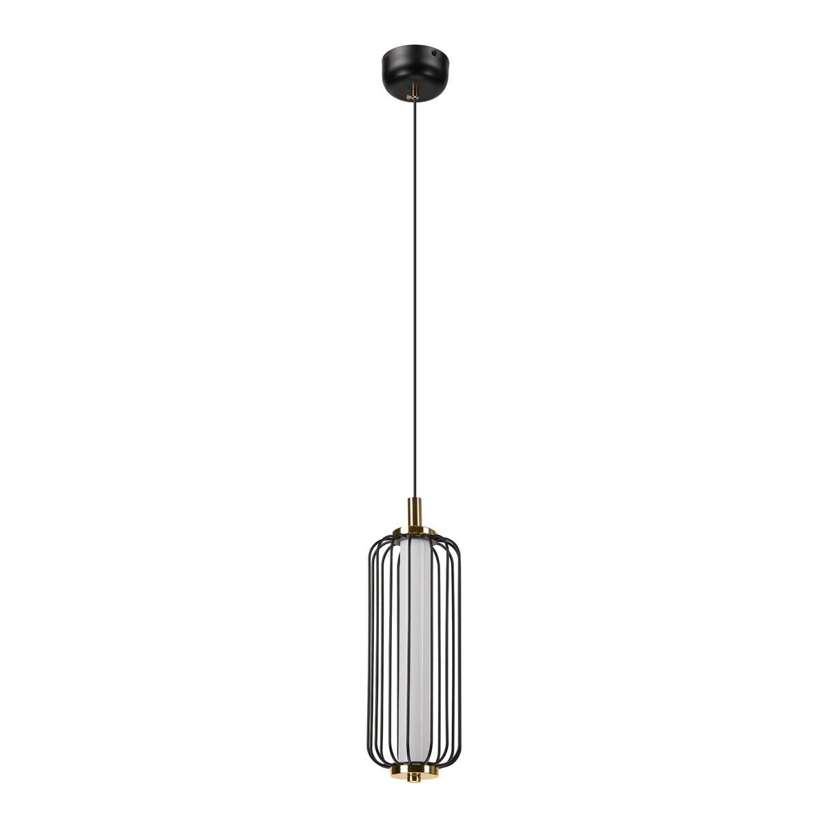 Lamkur Pendelleuchte schwarz Stahl B/H/L: ca. 12x120x12 cm E27 1 Brennstellen