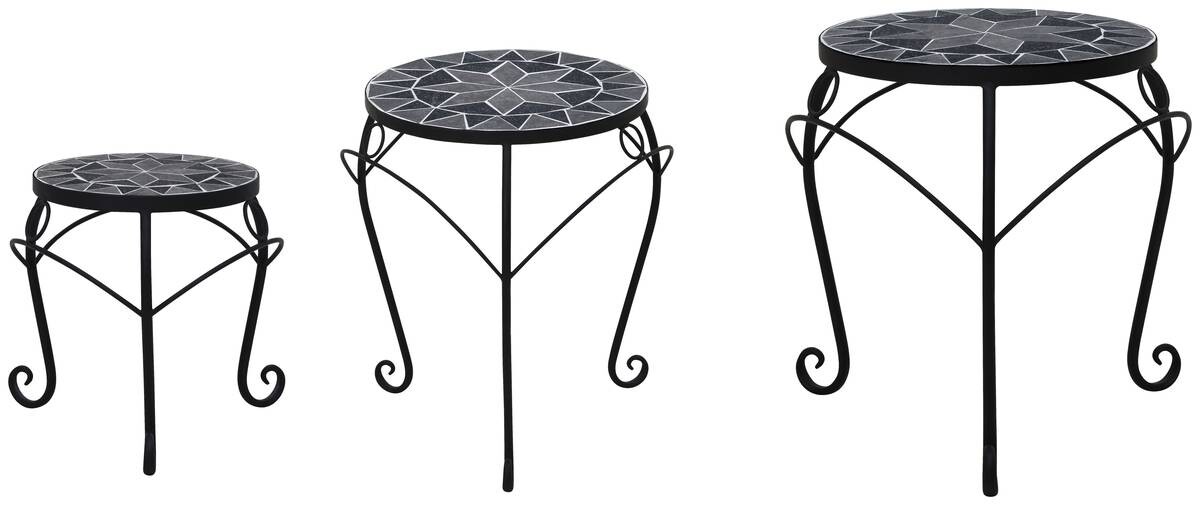 POCOline Beistelltisch Mosaik schwarz Metall H/D: ca. 33x27 cm