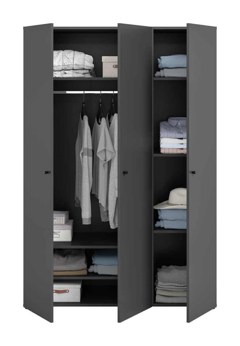 Kleiderschrank DARWIN anthrazit B/H/T: ca. 120x176x51 cm
