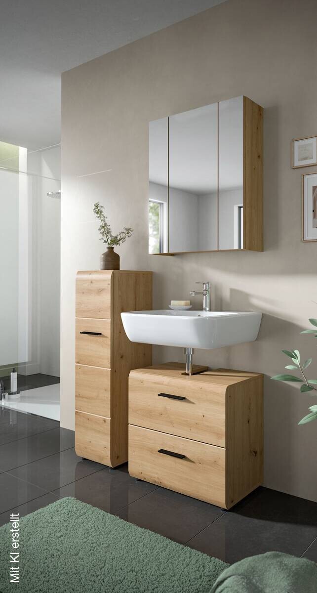 Badezimmer-Set Ice Artisan Oak Nachbildung B/H/T: ca. 105x185x30 cm