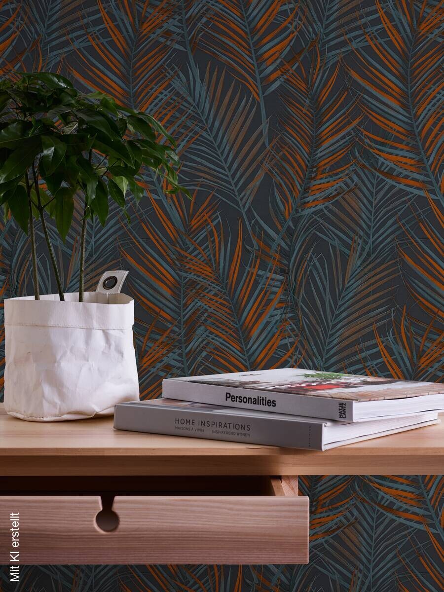 A.S.Creation Vliestapete Attractive 2 Floral schwarz B/L: ca. 53x1005 cm