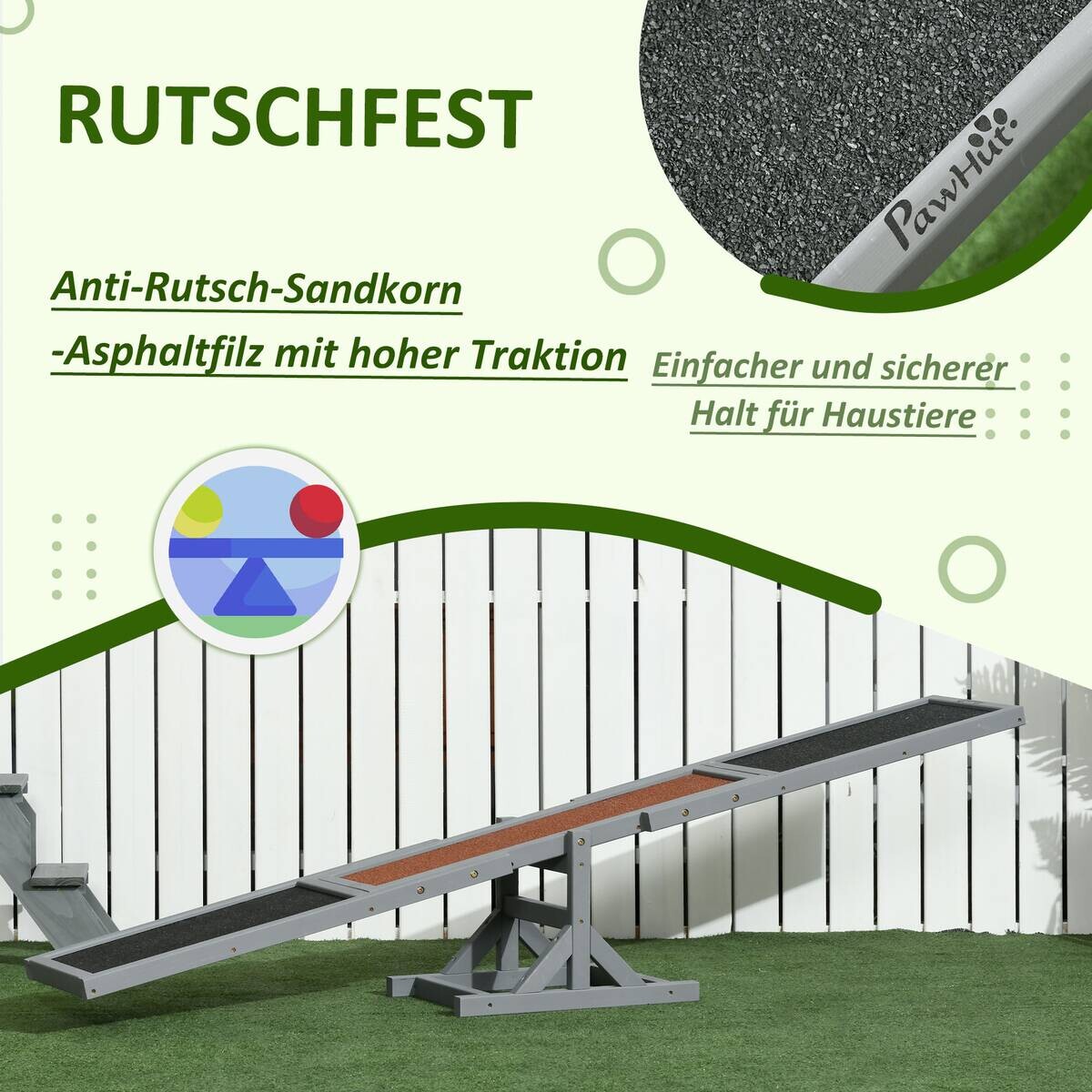 PawHut Hunde-Zubehör grau Polypropylen B/H/L: ca. 30x180x30 cm