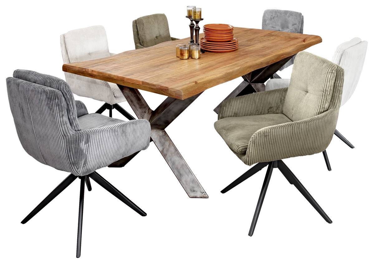 Drehstuhl Olmo anthrazit Kord B/H/T: ca. 60x89x69 cm