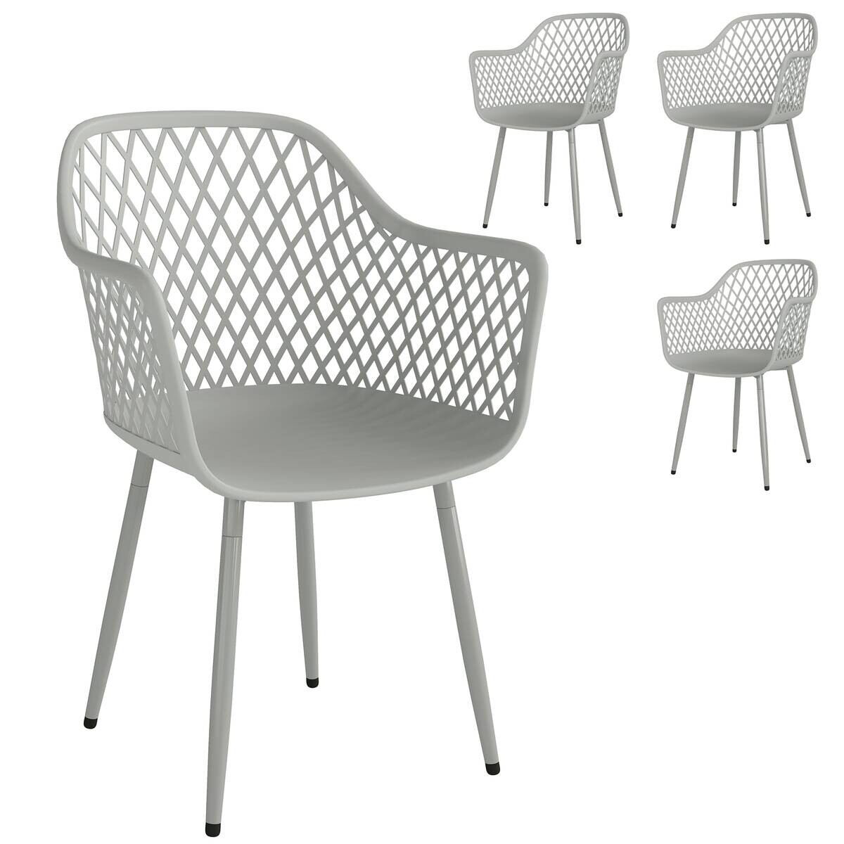 Outsunny Gartenstuhl grau Kunststoff B/H/L: ca. 51x84x56 cm