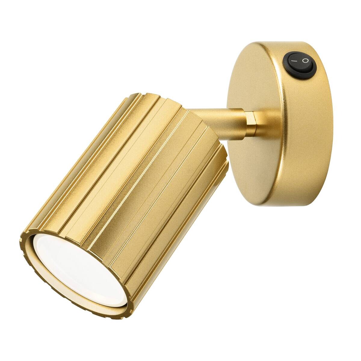 Lamkur Wandleuchte Prisma gold Stahl B/H/L: ca. 8x16x8 cm GU10 1 Brennstellen