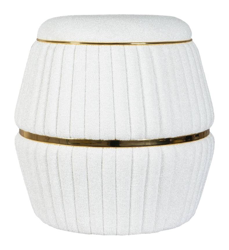 360 Living Hocker Doric 210 weiß gold H/D: ca. 53x51,5 cm