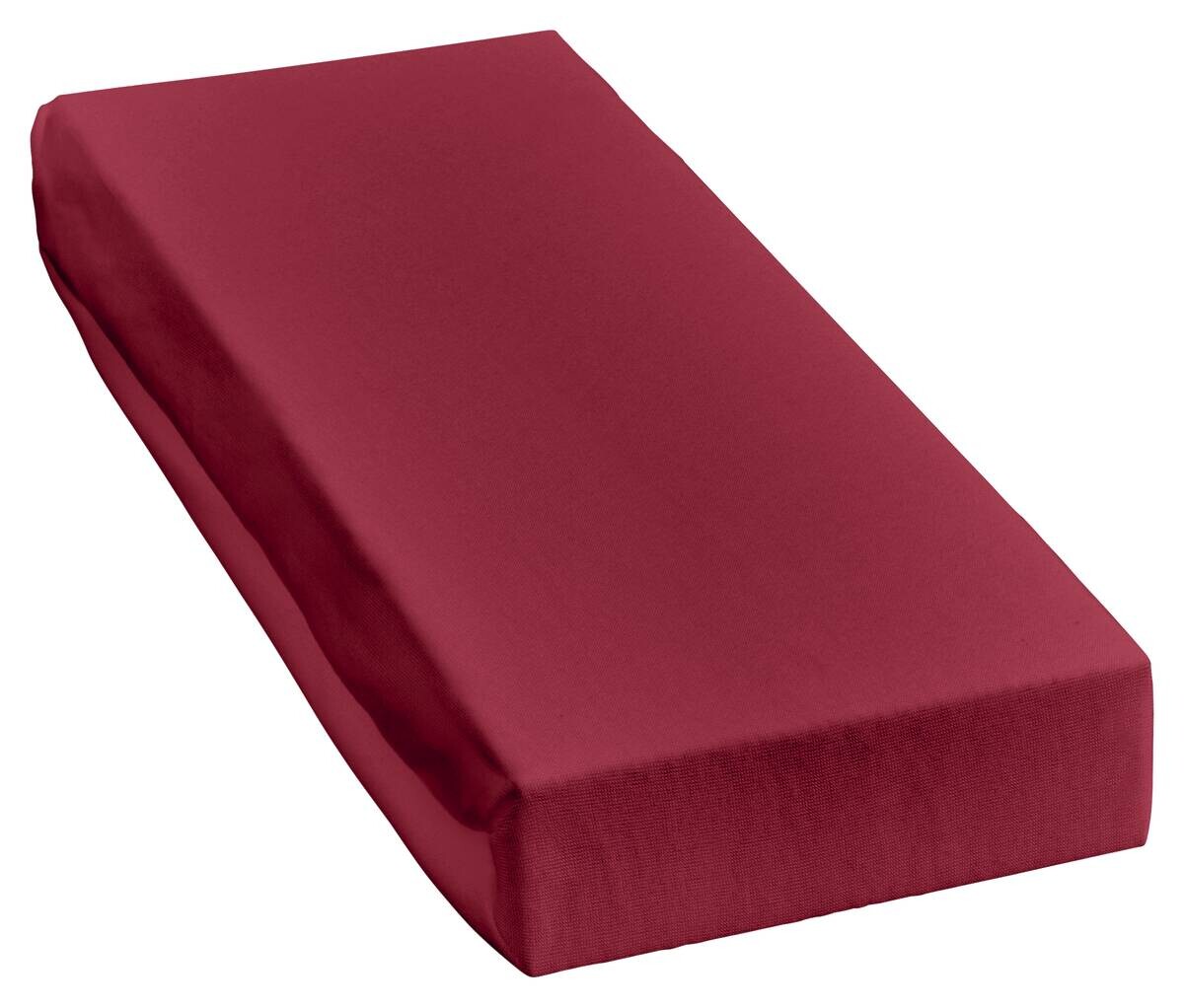 POCOline Microfaser Spannbetttuch rot 100% Polyester B/L: ca. 150x200 cm