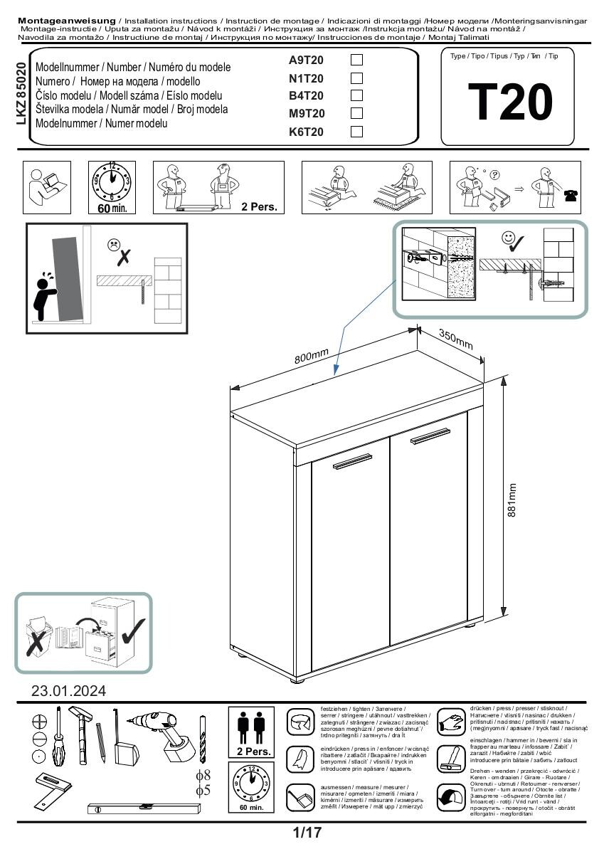 Highboard Jam Eiche Wotan Nachbildung B/H/T: ca. 80x88x35 cm