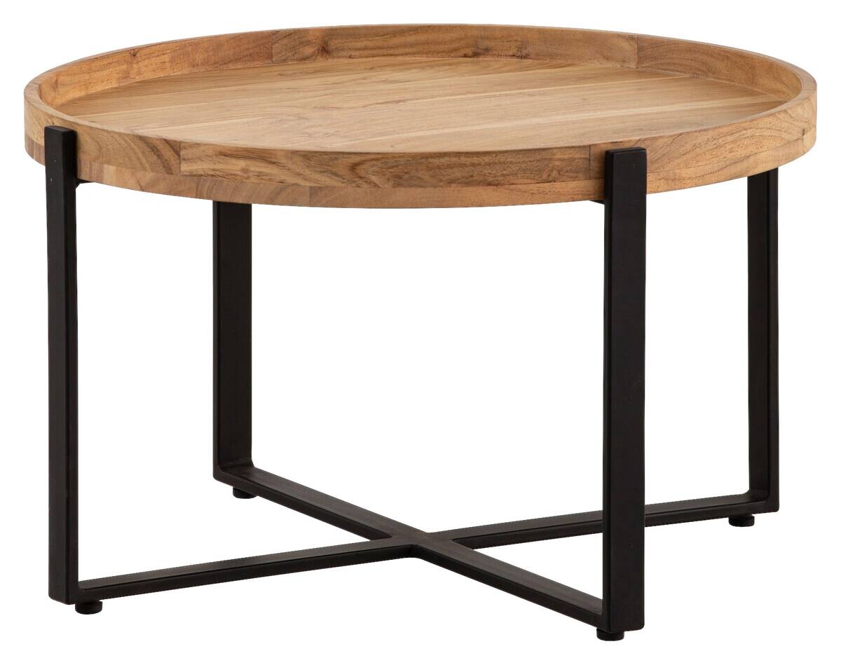Wohnling Couchtisch braun Akazie H/D: ca. 36x60 cm