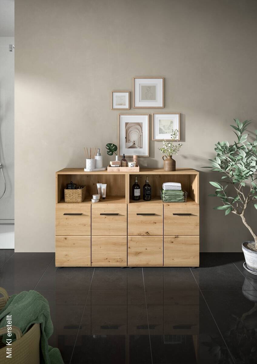 Badezimmer-Set Ice Artisan Oak Nachbildung B/H/T: ca. 120x80x30 cm
