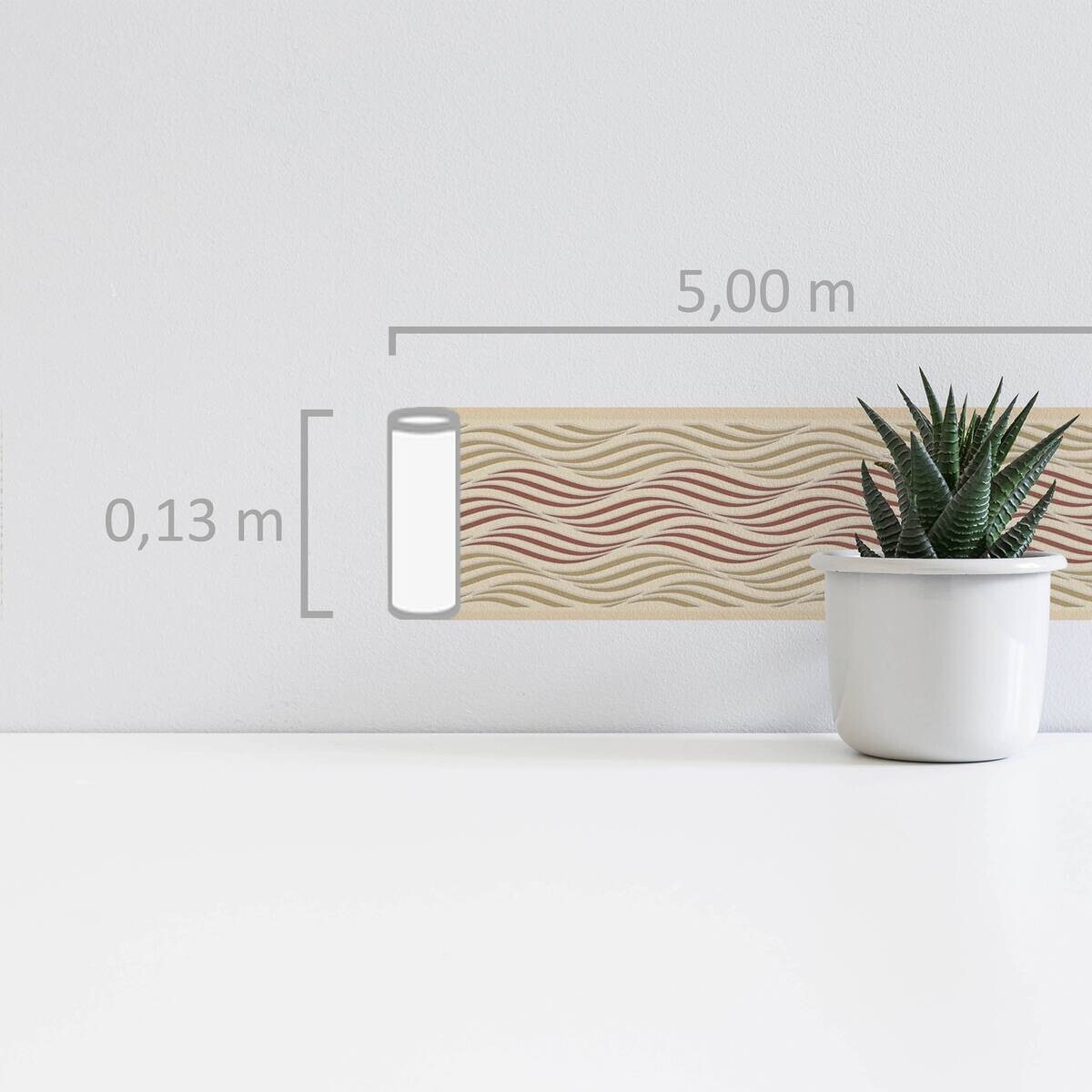 A.S.Creation Bordüre braun silber B/H/D: ca. 13x500x8 cm