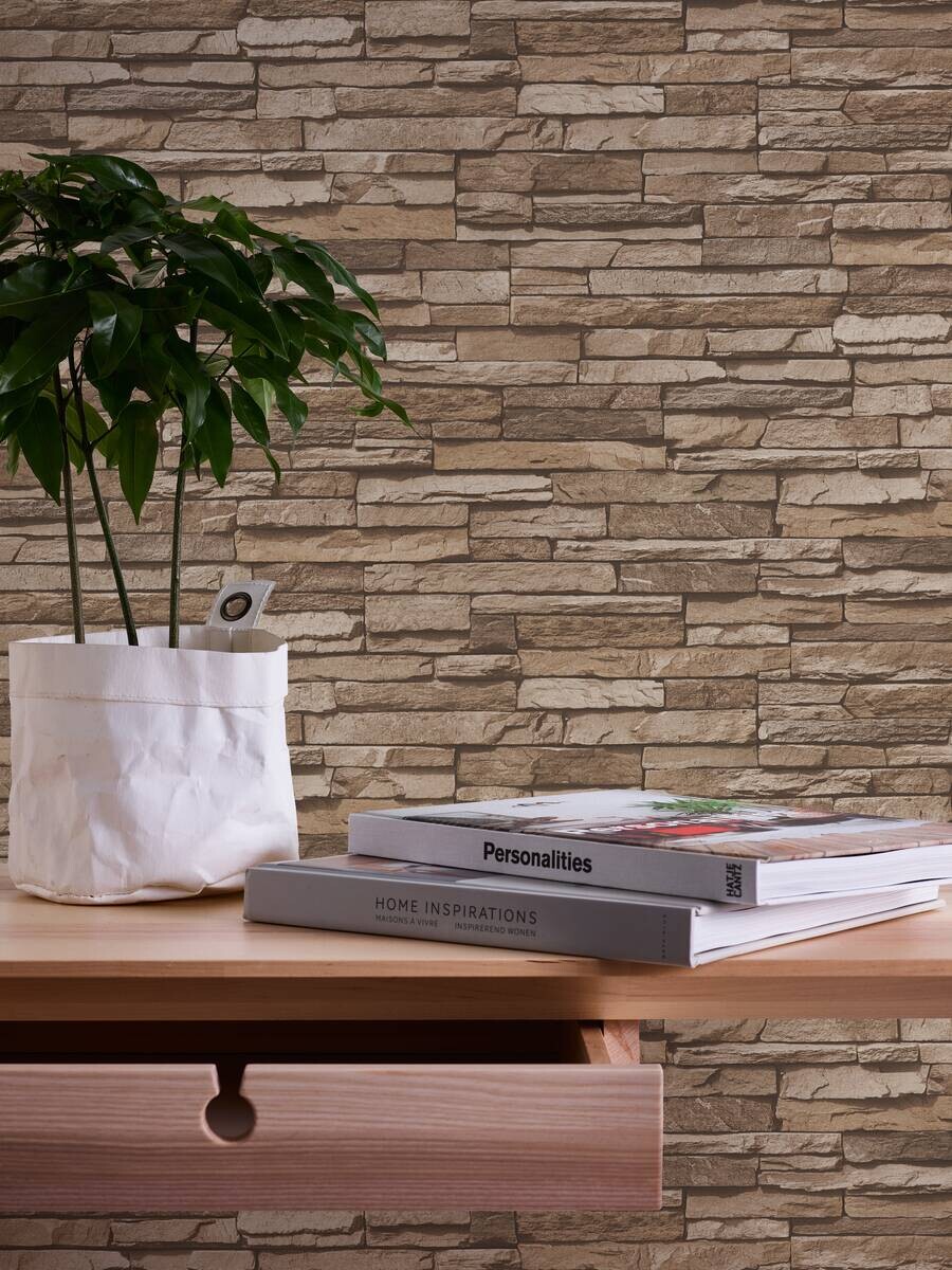A.S.Creation Vliestapete braun beige B/H/D: ca. 53x1005x9,3 cm