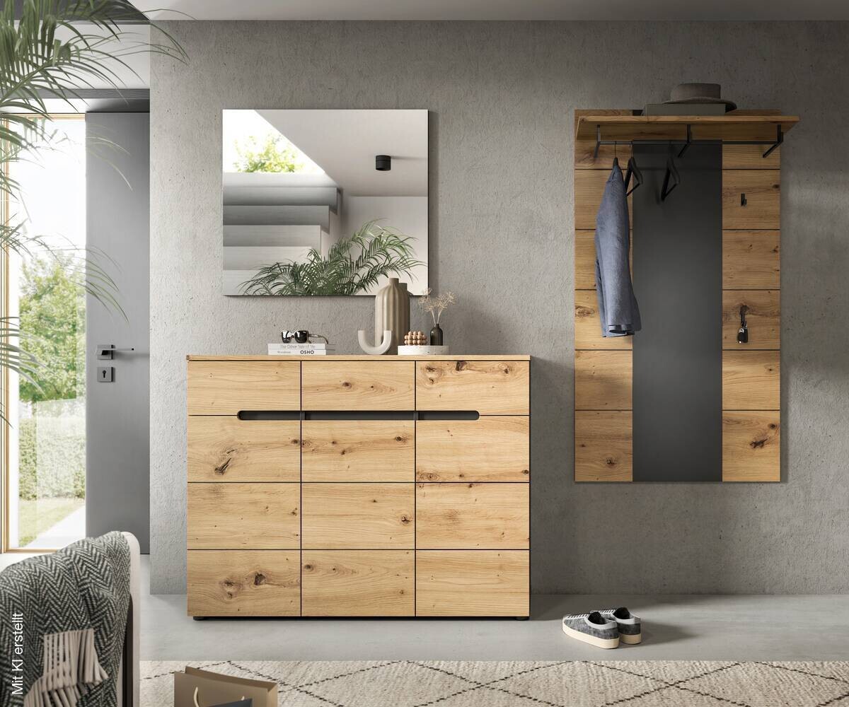 Garderobe Canu basaltgrau Nachbildung Artisan Nachbildung B/H/T: ca. 215x190x37 cm
