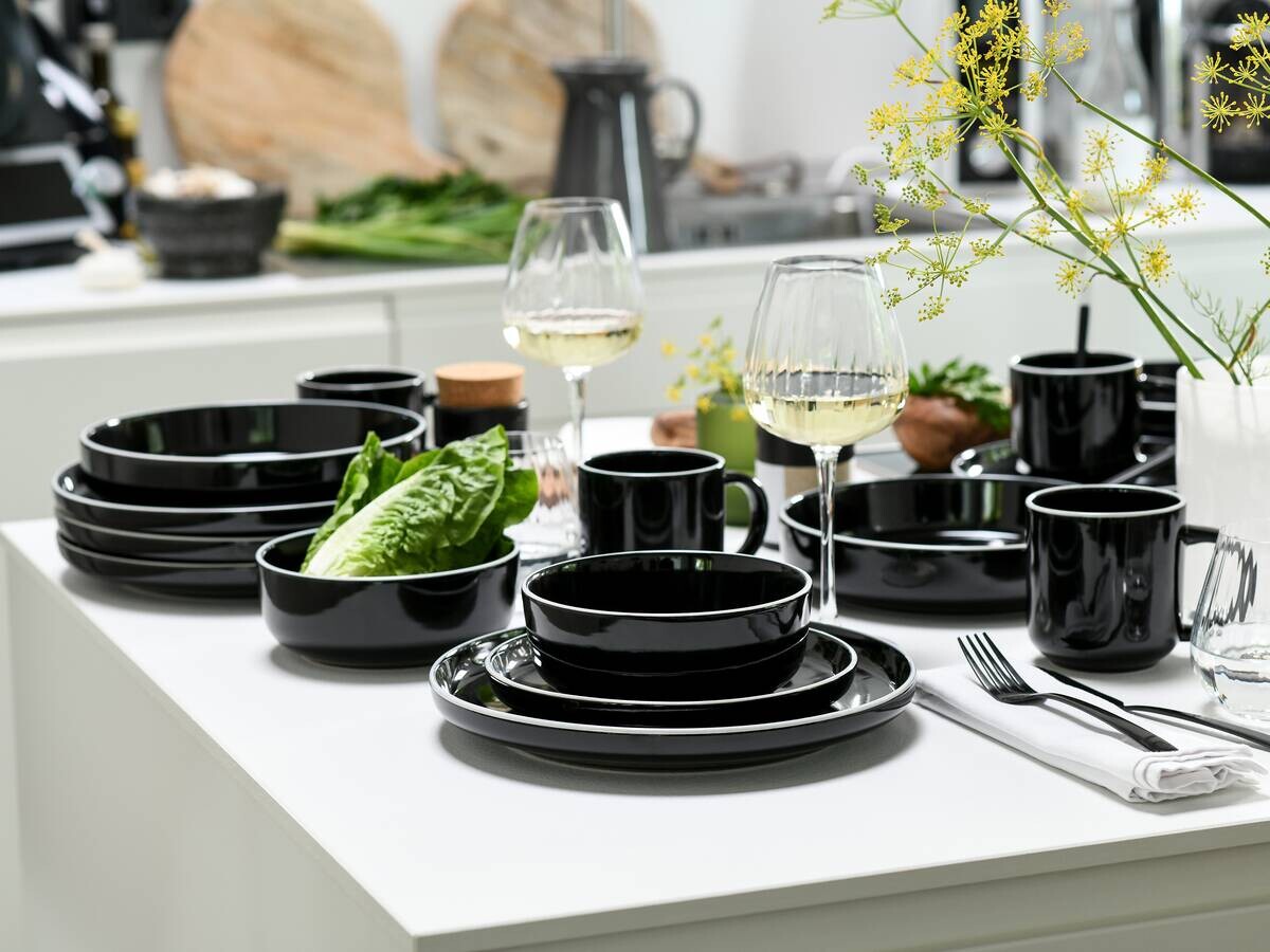 CreaTable Kombiservice Nordic Gourmet schwarz Steinzeug 30 tlg.