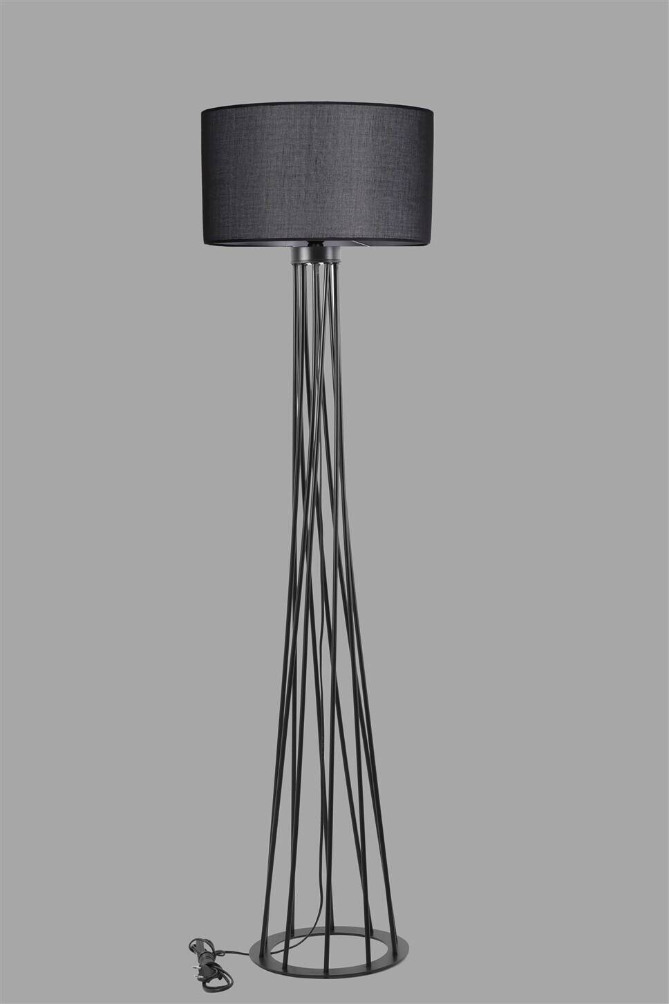 Stehleuchte schwarz Metall B/H/L/D: ca. 45x160x45x45 cm E27 1 Brennstellen