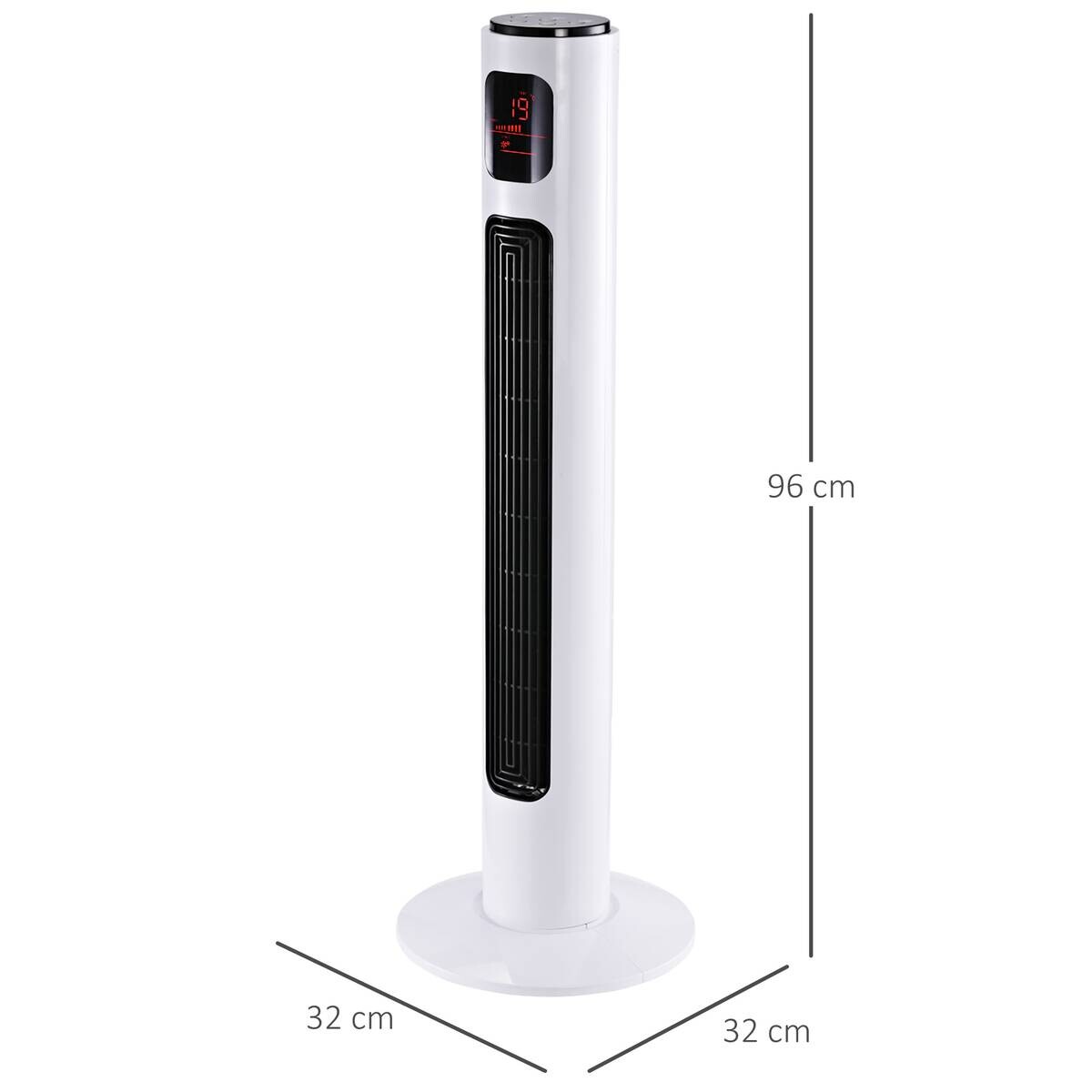 HOMCOM Ventilator schwarz Edelstahl Kunststoff Polypropylen B/H/L: ca. 32x32x96 cm