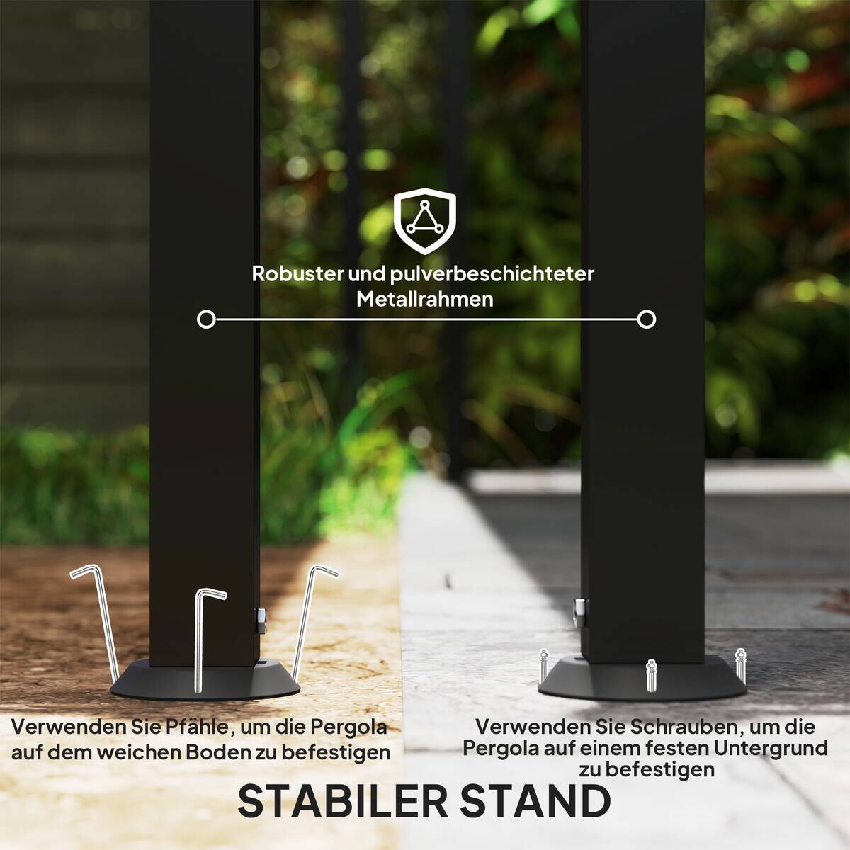 Outsunny Anbaupavillon cremeweiß Metall B/H/L: ca. 298x250x248 cm