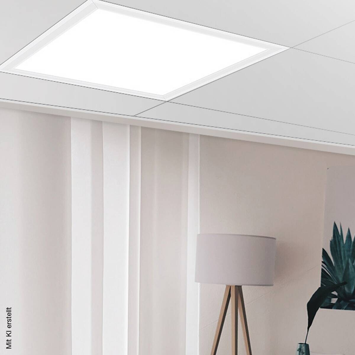 POCOline Deckenpanel Plano weiß silber Kunststoff Aluminium B/H/L: ca. 30x7x30 cm