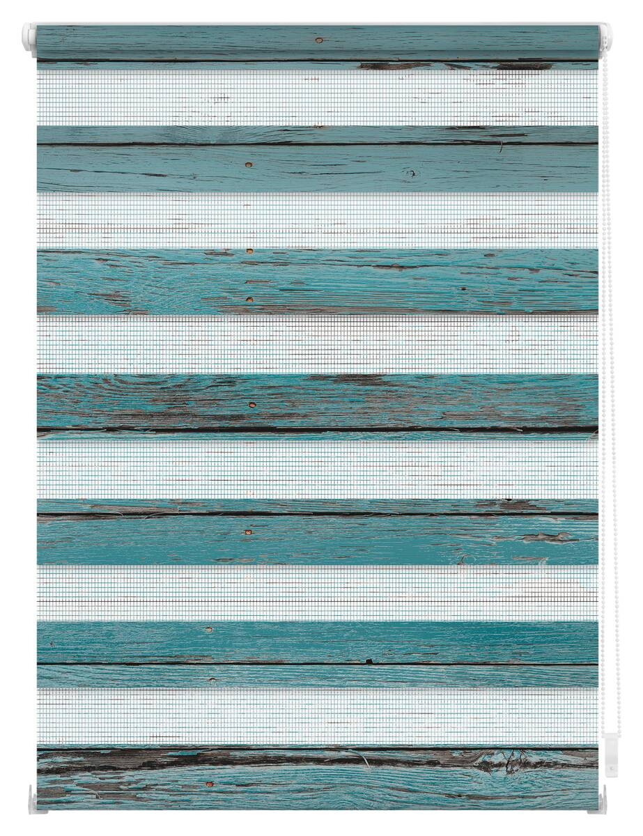 LICHTBLICK Doppelrollo Duo Bretter petrol B/T: ca. 45x150 cm