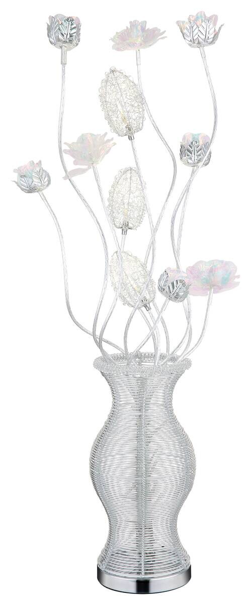GLOBO LED-Tischleuchte FLORIELLE silber Aluminium Kunststoff H/D: ca. 88x29 cm 1 Brennstellen