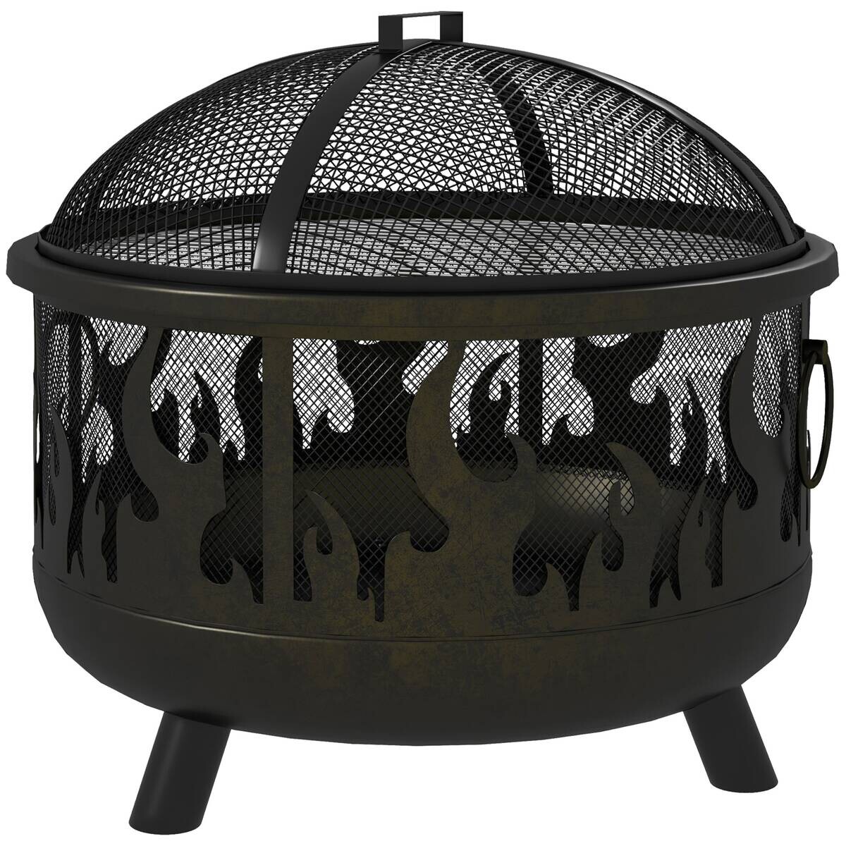 Outsunny Feuerschale schwarz Metall B/H/L: ca. 61x55x61 cm